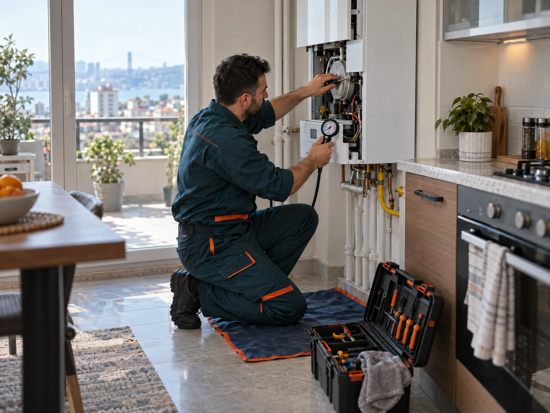 Isıtma sistemi bakımı yapan teknik servis